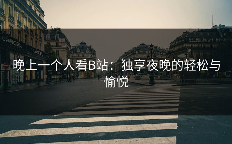 晚上一个人看B站：独享夜晚的轻松与愉悦