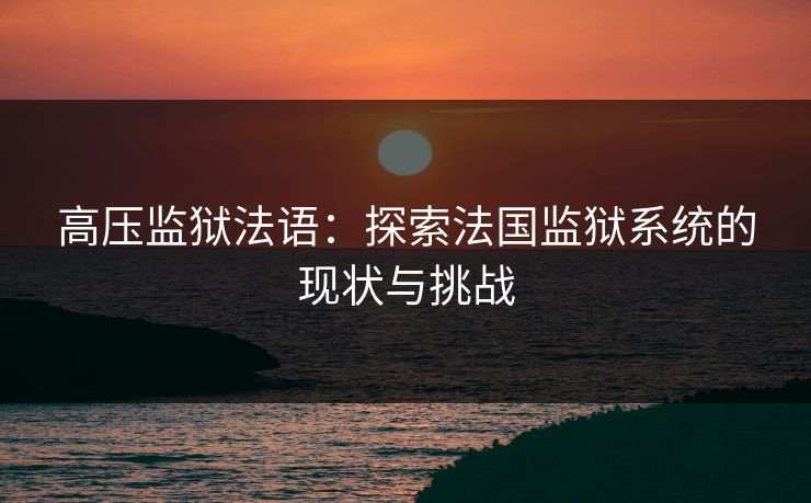 高压监狱法语：探索法国监狱系统的现状与挑战
