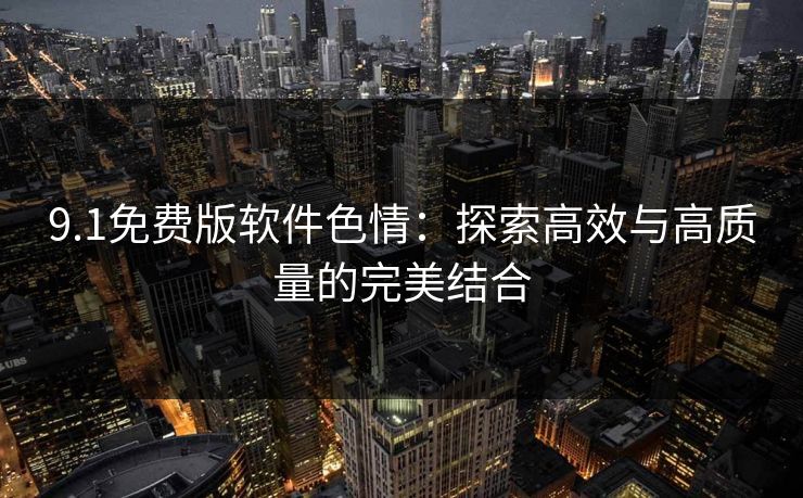 9.1免费版软件色情:探索高效与高质量的完美结合 9.1免费版软件色情:探索高效与高质量的完美结合